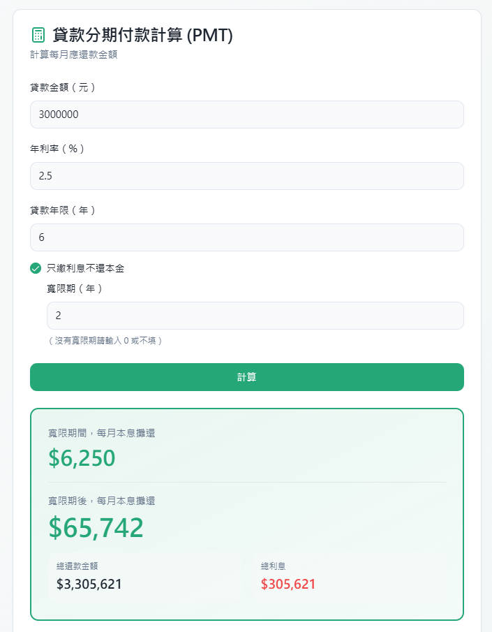 貸款分期計算機